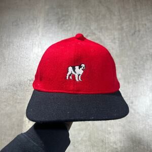 Vintage Y2K Big Dogs Bulldog Snapback Hat Red Wool Adjustable Cap